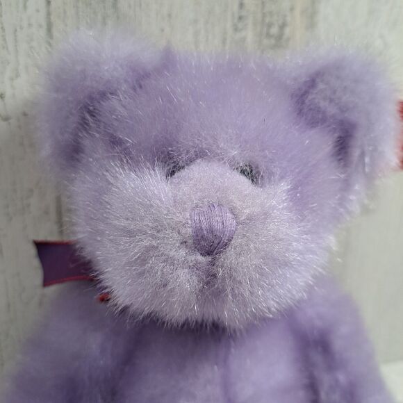 Russ Berrie Aphrodite Purple Teddy Bear Plush Love Paw Stuffed Animal Toy Gift - Picture 1 of 12